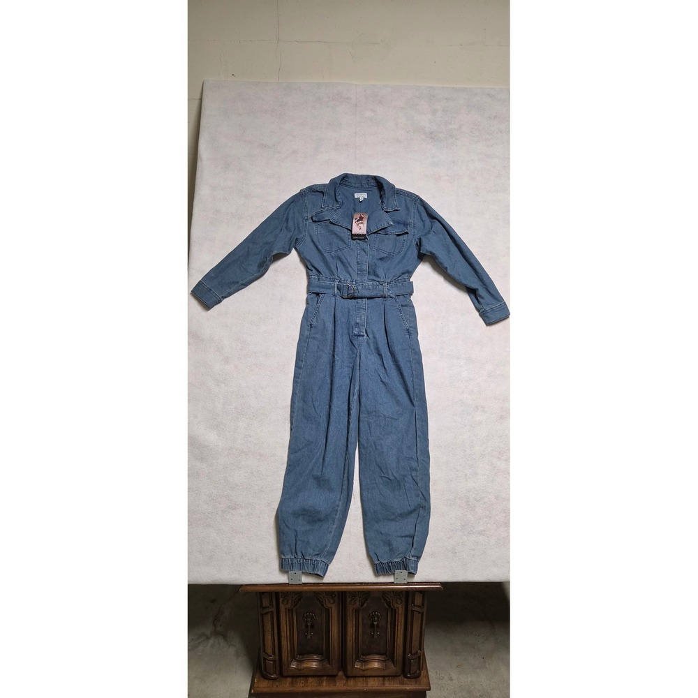 Sofia Jeans by Sofia Vergara Soft Utility Jumpsuit XS 0-2 Blue Denim Belted New